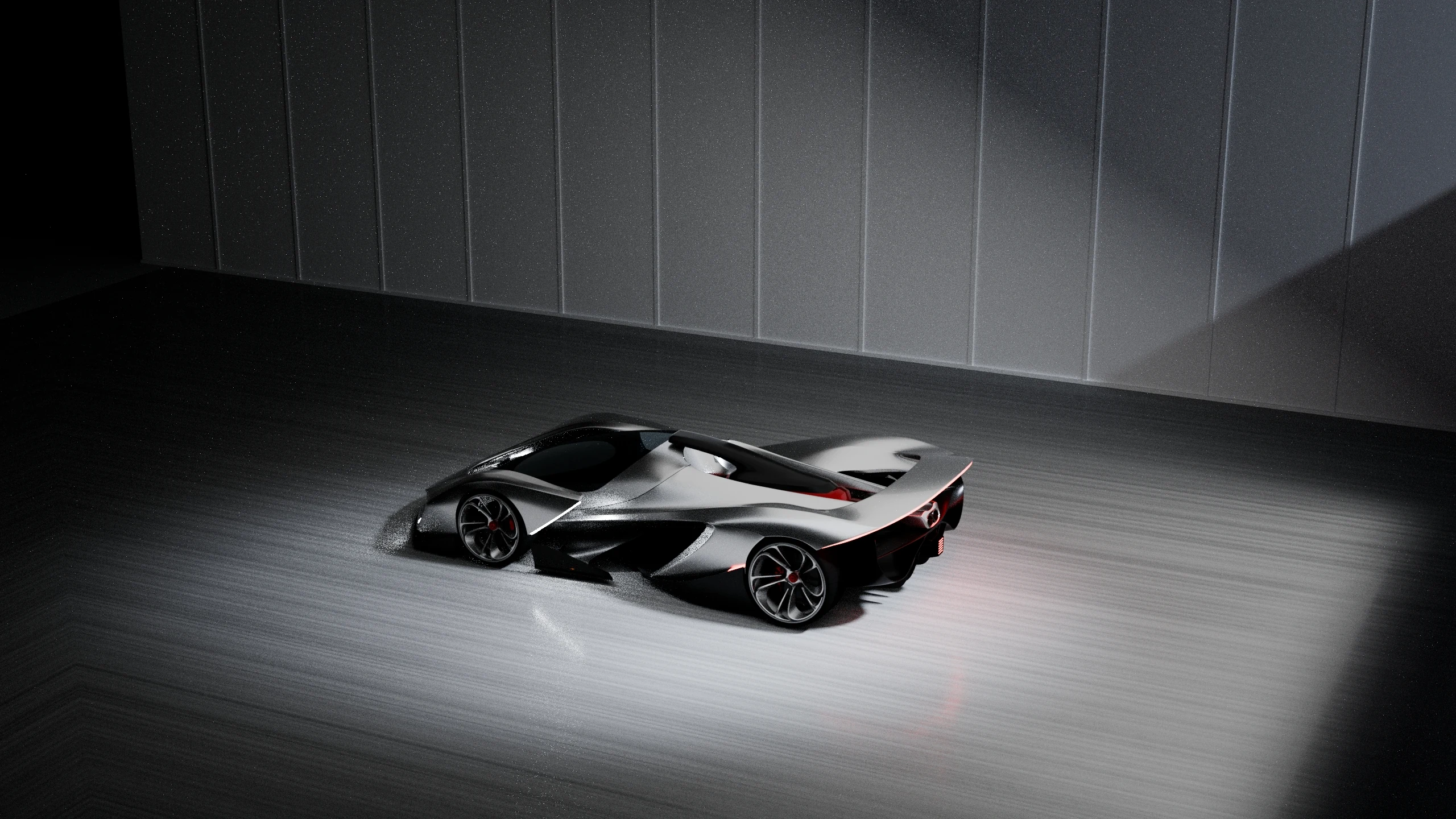 McLaren Z1 rear quarter, leaving the studio