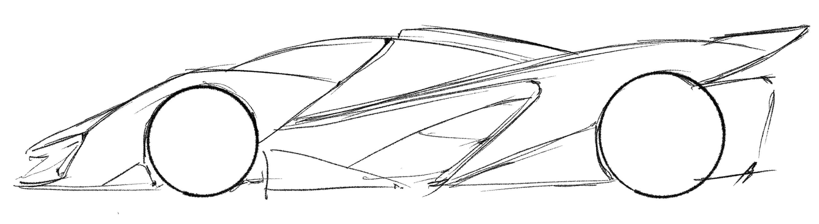 McLaren Z1 side sketch: the silhouette and character line